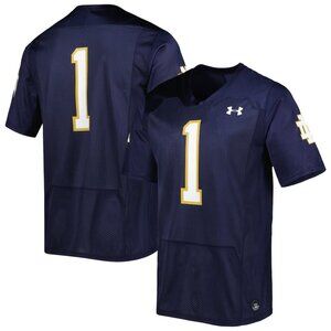 #1 Notre Dame Under Armour Team Wordmark Authentic Jersey NWT Y XL